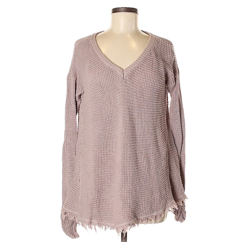 Wishlist MAUVE Boutique Raw Edge Thermal Top - Picture 2 of 3